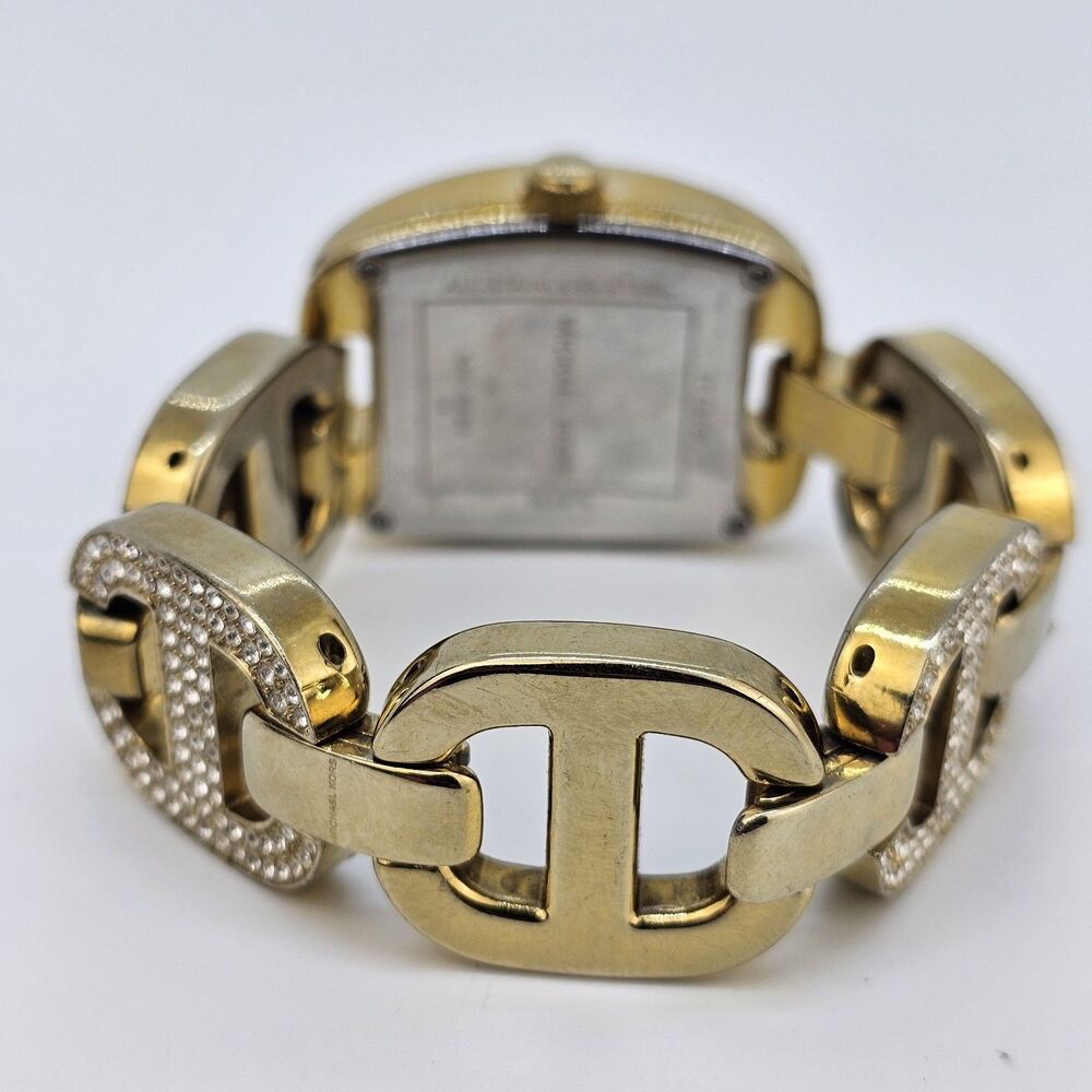 Michael Kors Women Watch 28MM Gray Dial Gold Band 5.75" New Battery HEAVY‎ WATCH - Picture 8 of 12